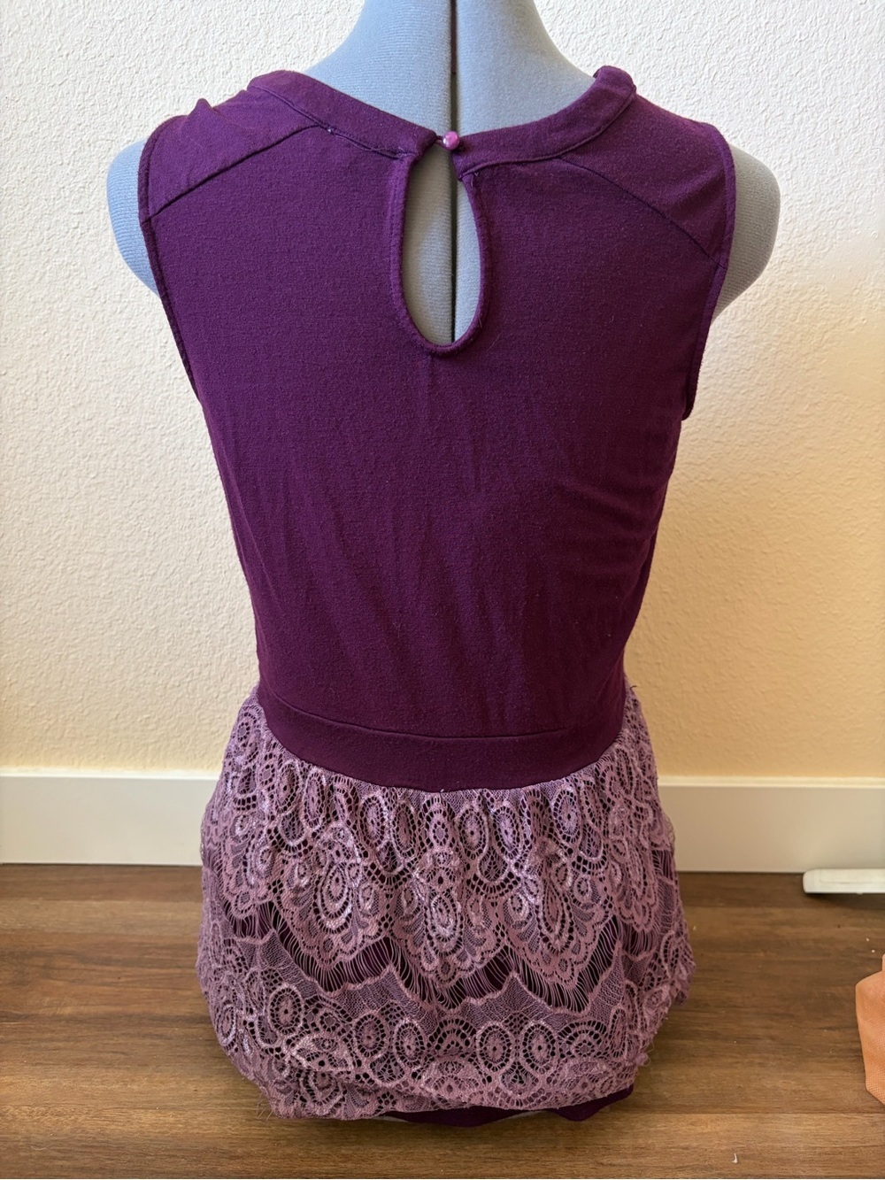 Ricki’s Purple Lace Peplum Sleeveless Blouse Floral Crochet Y2K Fairycore Top - Picture 4 of 9